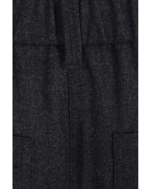 Brunello Cucinelli Blue Elastic Waistband Straight-Leg Trousers