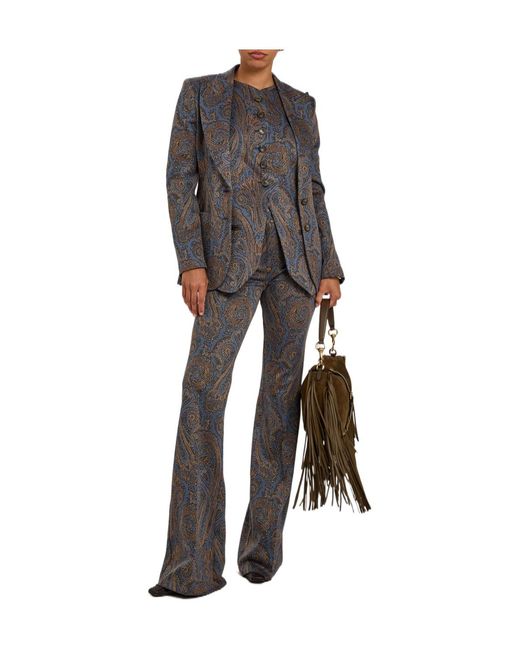 Etro Blue Versatile Luxe Fitted Blazer