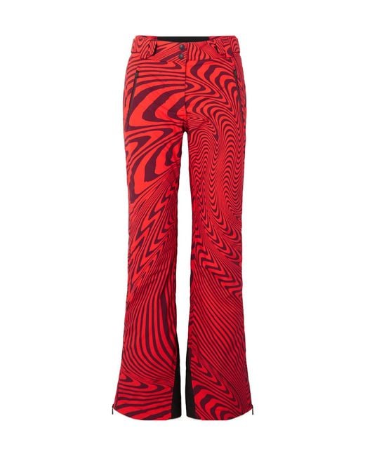 Aztech Mountain Red Printed Padded Stretch Ski Pants