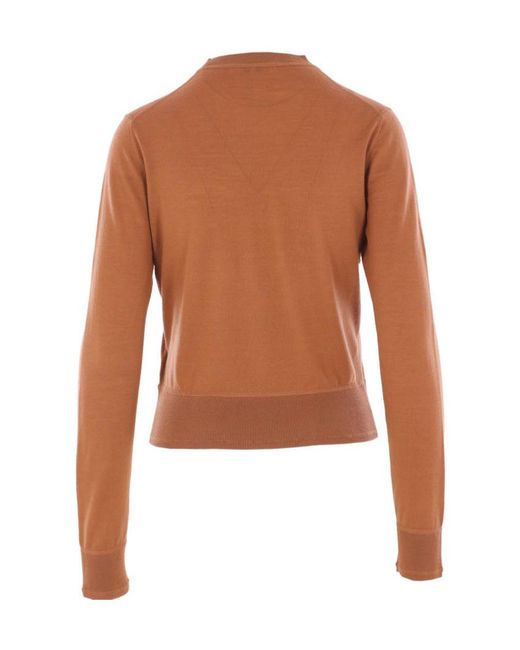 Chloé Brown Logo-Embroidered Crew-Neck Top