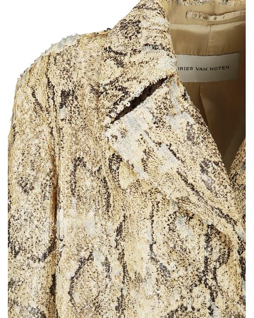 Dries Van Noten Natural Sequin Coat