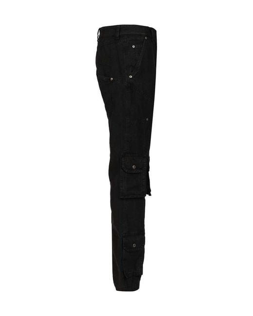 Off-White c/o Virgil Abloh Black Logo Embroidered Cargo Pants for men