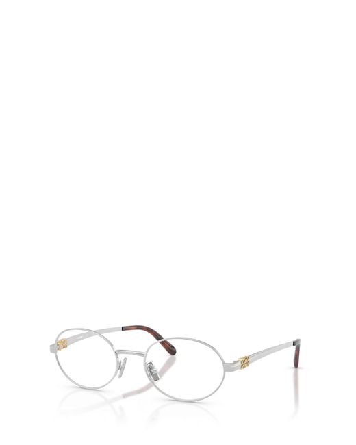 Miu Miu White Eyewear Oval Frame Glasses