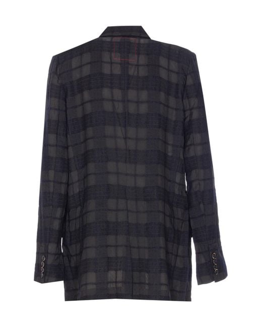 Uma Wang Blue Long-Sleeved Blazer