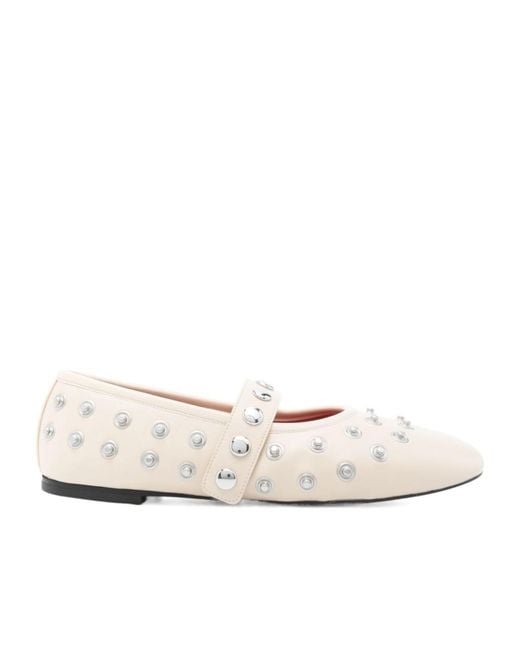 Stella McCartney Natural Ryder Stud Embellished Ballet Flats