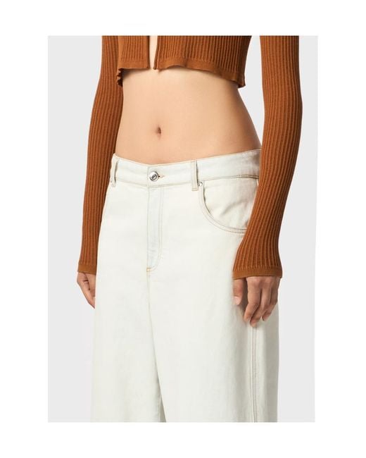 Blumarine White Bleach-Wash Boyfriend Jeans