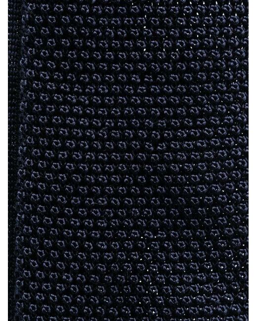 Brunello Cucinelli Black Square-Tip Knitted Tie for men