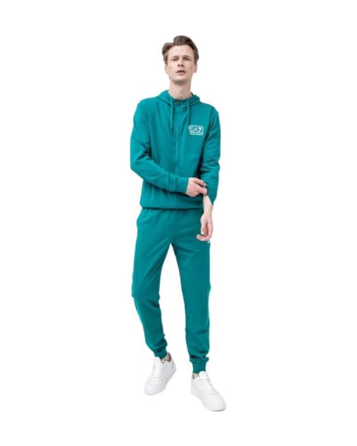 EA7 Blue Logo And Hat Casual Jacket for men
