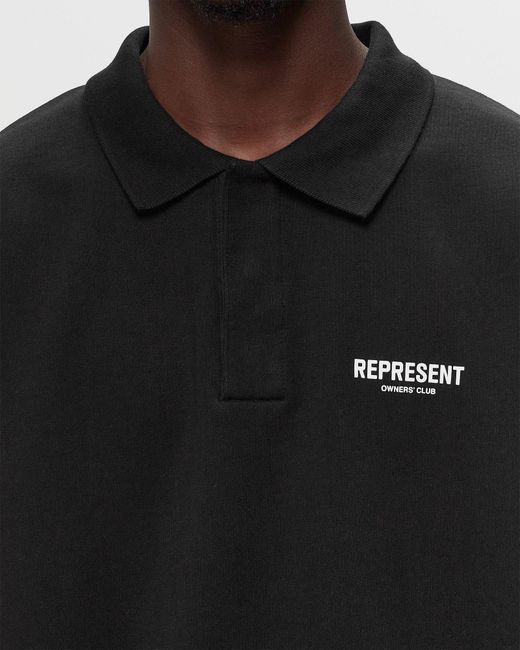 Represent Black Logo Polo Shirt for men