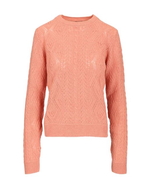 Etro Pink Long-Sleeved Crewneck Knitted Jumper