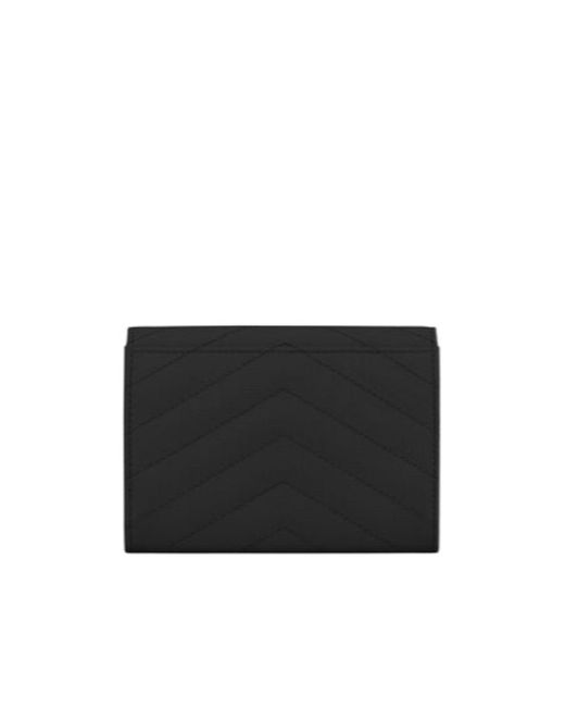Saint Laurent Black Small Monogram Envelope Wallet