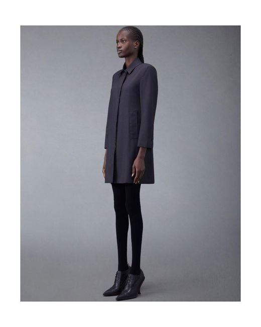 Thom Browne Blue Layered Poplin-Panel Dress
