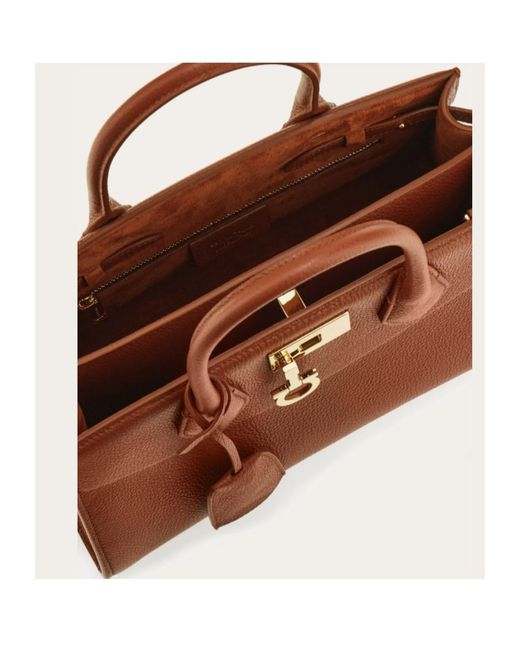 Ferragamo Brown New Ferragamo Studio Soft Bag (M)