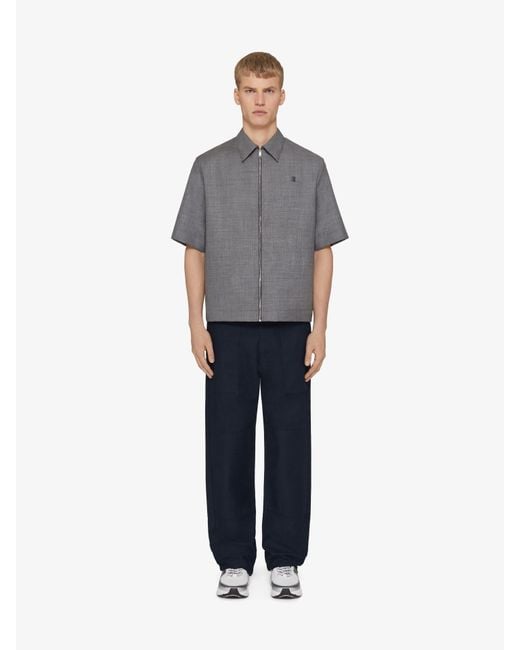 Givenchy Gray Collared Short-Sleeve Shirt for men