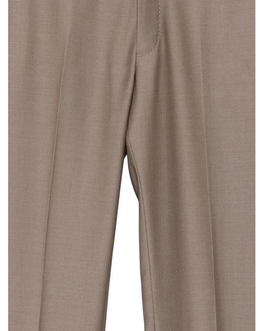 Brioni Gray Tigullio Pressed-Crease Tailored Trousers for men