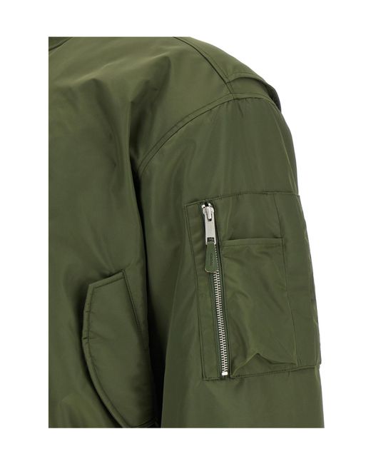 Entire studios Green Zip-Up Bomber Jacket for men