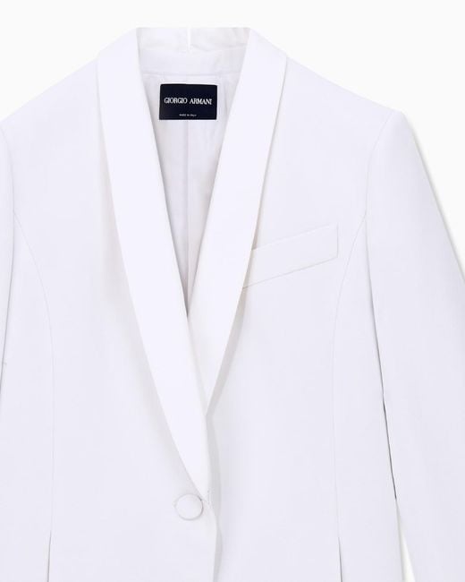 Giorgio Armani White Single-Breasted Long-Sleeved Jacket