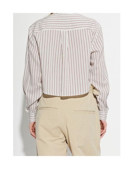 Isabel Marant White Fleora Striped Shirt