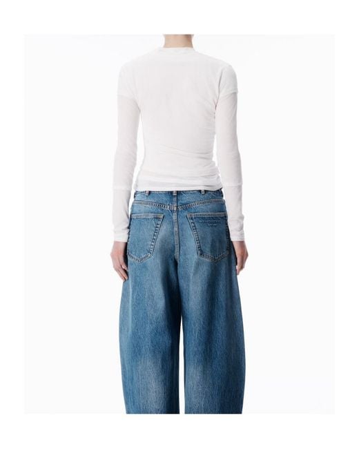 Alexander Wang White Crewneck Long-Sleeved Top
