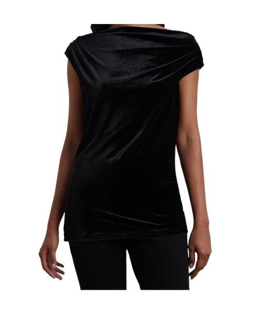 Ralph Lauren Black Kinthea Velvet Top