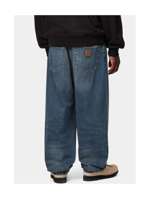 Carhartt Blue Aaron Logo Patch Jeans for men