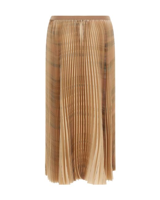 Fabiana Filippi Brown Pleated Midi Skirt