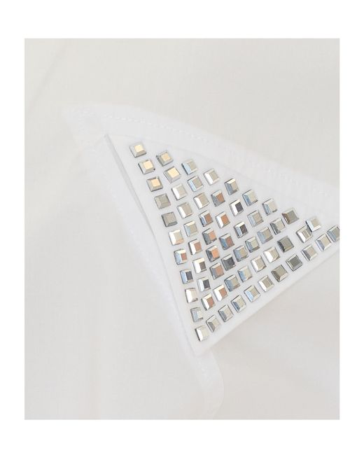 Pinko White Embellished Buttoned Shirt