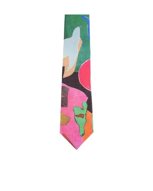 Paul Smith White River Collage Patterned Tie for men