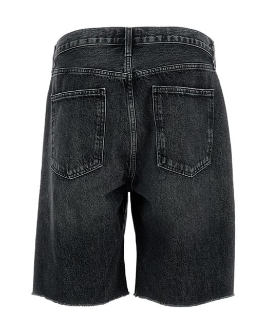 Agolde Black Anson Buttoned Shorts for men
