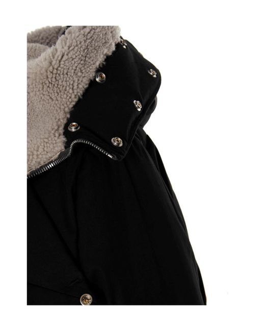 Rick Owens Black Hooded Down Jacket