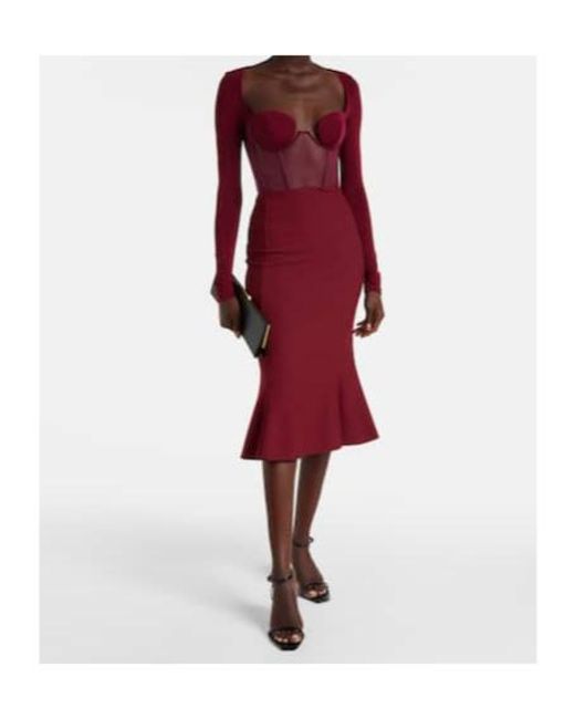 Nensi Dojaka Red Paneled Corset Dress