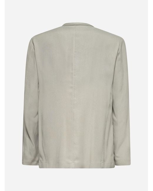 Giorgio Armani Gray Classic Double-Breasted Jacket for men
