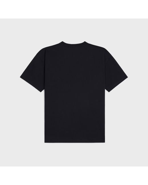 Céline Black Crew Neck T-Shirt With Logo for men