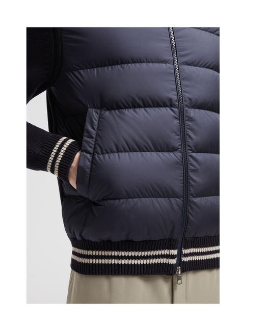 Moncler Blue Logo Patch Padded Cardigan for men