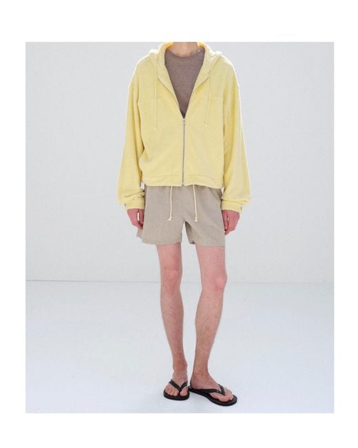 Auralee Yellow Long-Sleeved Zip-Up Jacket for men