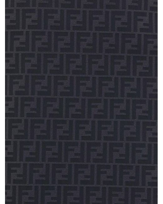 Fendi Blue All-Over Monogram Jacquard Overshirt for men