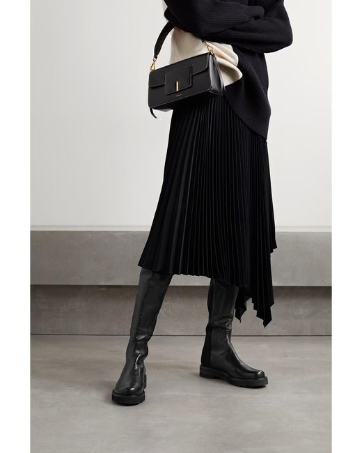 Stuart Weitzman Black Lug-Sole Knee-High Boots