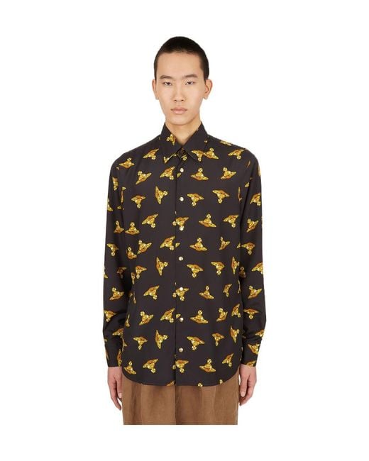 Vivienne Westwood Brown All-Over Orb-Print Shirt for men