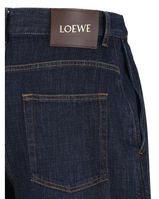 Loewe Blue Logo Patch Wide Leg Jeans