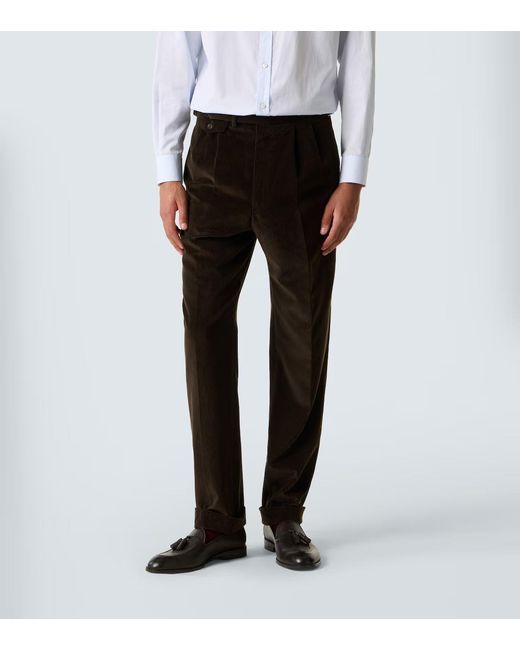 Dunhill Black Cotton And Cashmere Corduroy Straight Pants for men