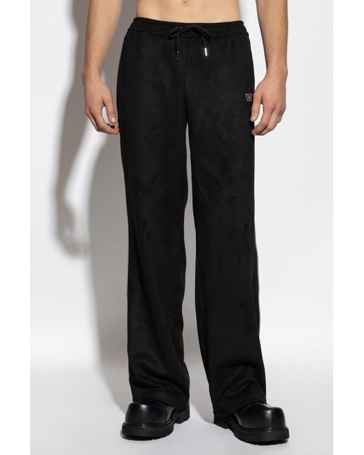 M I S B H V Black Striped Track Pants for men