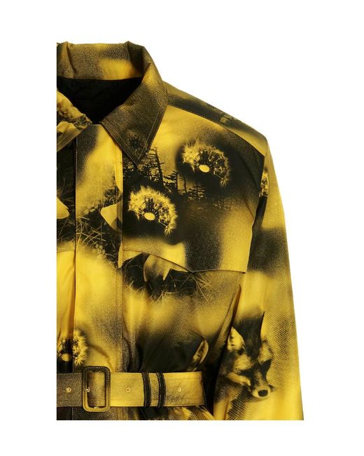 Prada Yellow Re-Nylon Belted Waist Parka for men