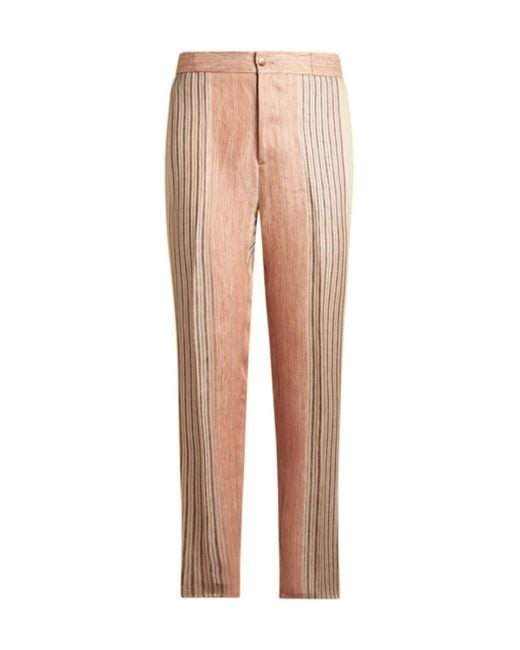 Etro Natural Striped Cotton Jogging Trousers for men