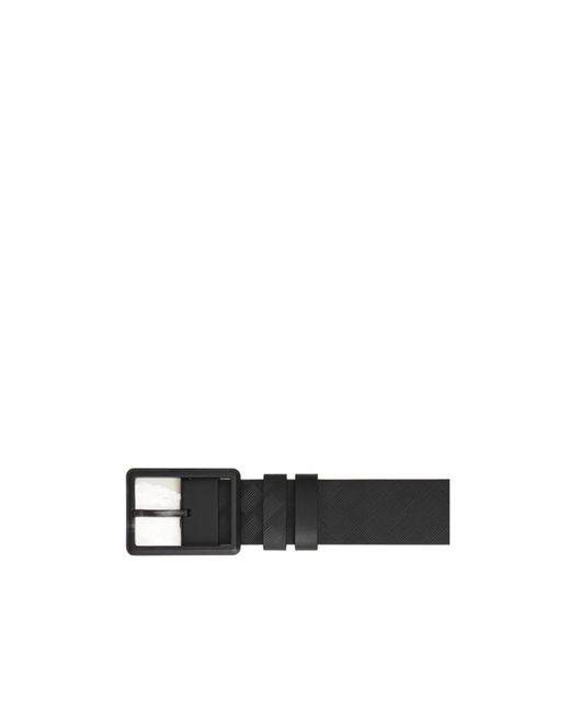Montblanc Black Geometric Buckle Belt for men
