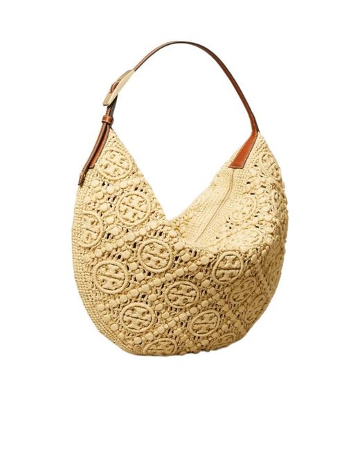 Tory Burch Metallic T Monogram Balloon Bag