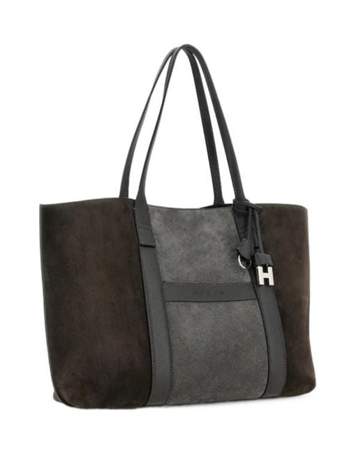 Hogan Black Script Shopping Bag Medium