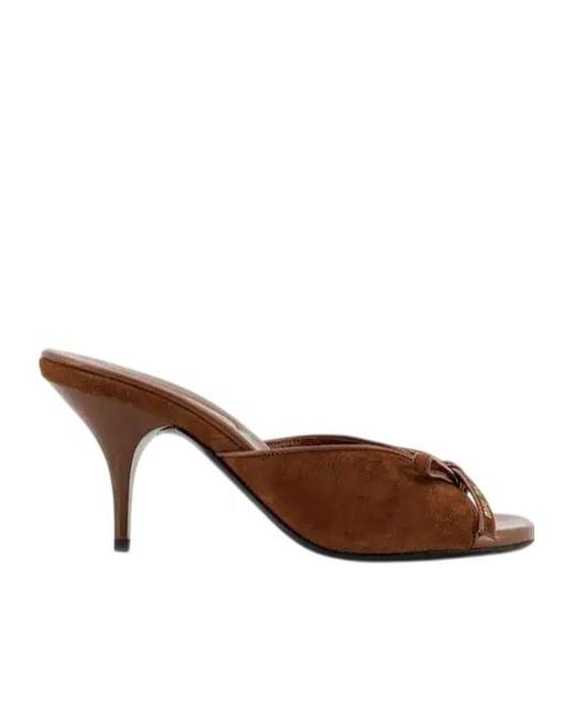 Miu Miu Brown Open-Toe High-Heeled Sandals