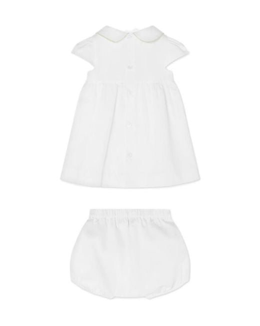 Versace White Logo-Embroidered Dress