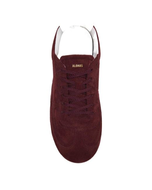 Alohas Brown Tb.24 Suede Burgundy Leather Sneakers