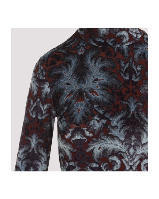 Etro Blue Paisley Printed Midi Dress